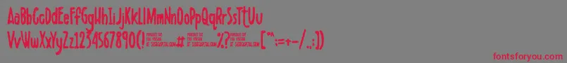 Scribbletdemo-Schriftart – Rote Schriften auf grauem Hintergrund