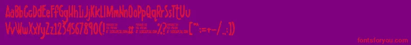 フォントScribbletdemo – 紫の背景に赤い文字