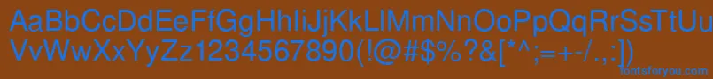 SansPsRegular Font – Blue Fonts on Brown Background