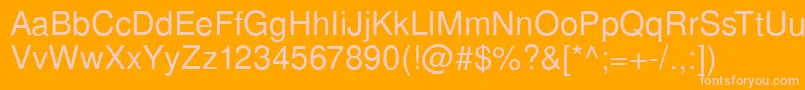 SansPsRegular Font – Pink Fonts on Orange Background