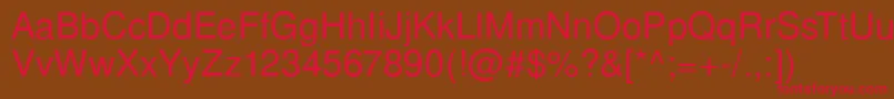 SansPsRegular Font – Red Fonts on Brown Background