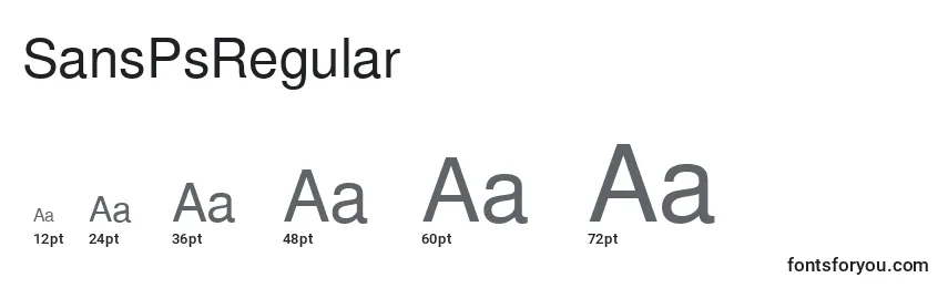 Размеры шрифта SansPsRegular