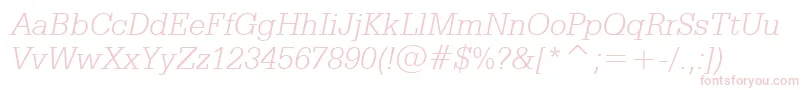 フォントSerifaLightItalicBt – ピンクのフォント