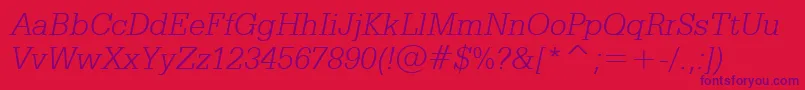 Шрифт SerifaLightItalicBt – фиолетовые шрифты на красном фоне