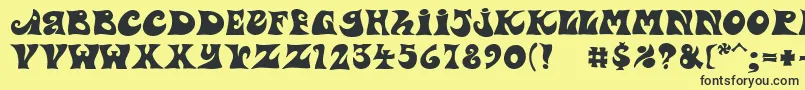 PfpsychedeliaDropout Font – Black Fonts on Yellow Background