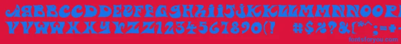 PfpsychedeliaDropout Font – Blue Fonts on Red Background