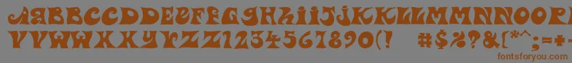 PfpsychedeliaDropout Font – Brown Fonts on Gray Background