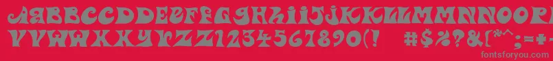 フォントPfpsychedeliaDropout – 赤い背景に灰色の文字