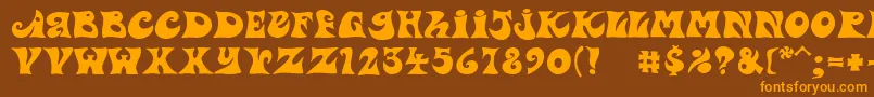 PfpsychedeliaDropout Font – Orange Fonts on Brown Background