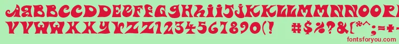 PfpsychedeliaDropout Font – Red Fonts on Green Background