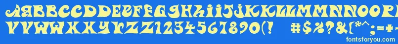 PfpsychedeliaDropout Font – Yellow Fonts on Blue Background