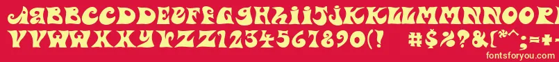 PfpsychedeliaDropout Font – Yellow Fonts on Red Background