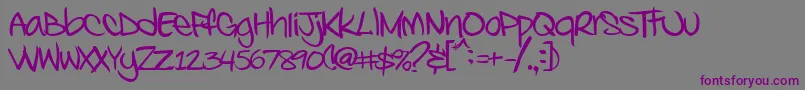 Шрифт Kosalsayshy – фиолетовые шрифты на сером фоне