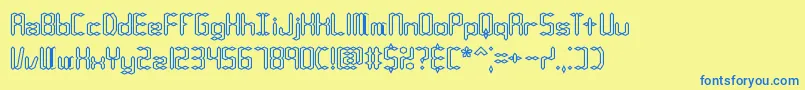 CompliantConfuse1oBrk Font – Blue Fonts on Yellow Background