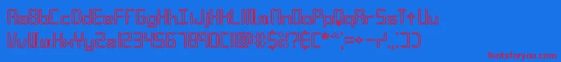 CompliantConfuse1oBrk-Schriftart – Rote Schriften auf blauem Hintergrund