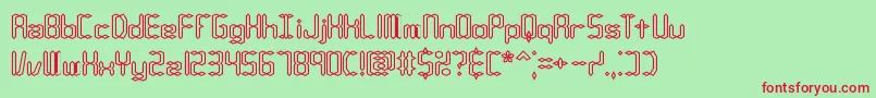 CompliantConfuse1oBrk Font – Red Fonts on Green Background