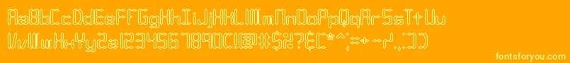 CompliantConfuse1oBrk-Schriftart – Gelbe Schriften auf orangefarbenem Hintergrund