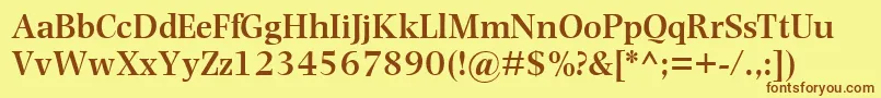 PhotinaMtSemiBold Font – Brown Fonts on Yellow Background