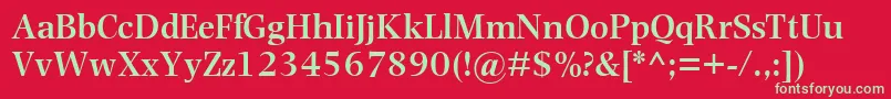 PhotinaMtSemiBold Font – Green Fonts on Red Background