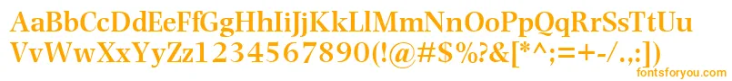 PhotinaMtSemiBold-Schriftart – Orangefarbene Schriften auf weißem Hintergrund