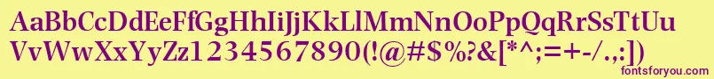 PhotinaMtSemiBold Font – Purple Fonts on Yellow Background