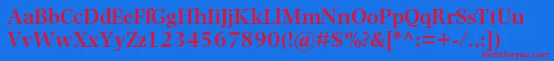 PhotinaMtSemiBold Font – Red Fonts on Blue Background