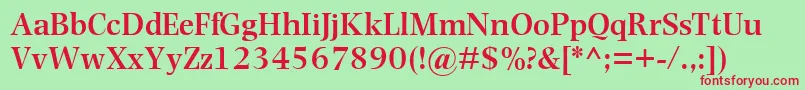 PhotinaMtSemiBold Font – Red Fonts on Green Background