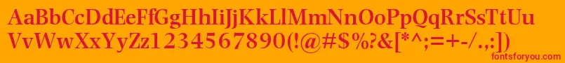 フォントPhotinaMtSemiBold – オレンジの背景に赤い文字