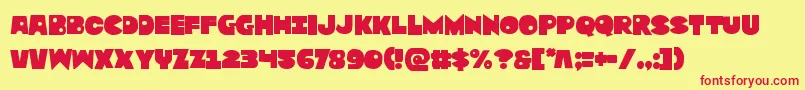 Zounderkite Font – Red Fonts on Yellow Background