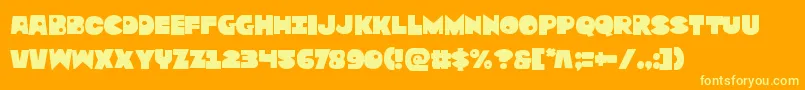 Zounderkite-Schriftart – Gelbe Schriften auf orangefarbenem Hintergrund