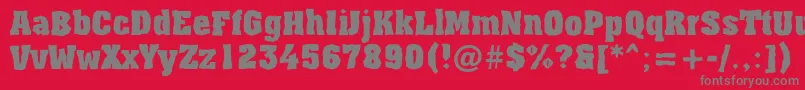 フォントAssuan8 – 赤い背景に灰色の文字