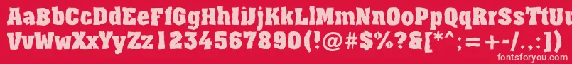 Assuan8 Font – Pink Fonts on Red Background
