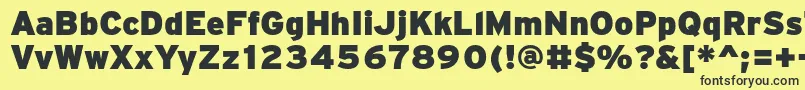 PftransitHeavyblack Font – Black Fonts on Yellow Background