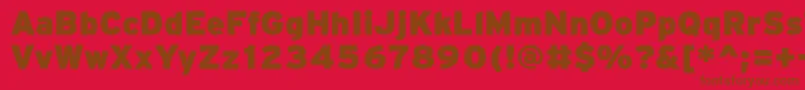 PftransitHeavyblack Font – Brown Fonts on Red Background