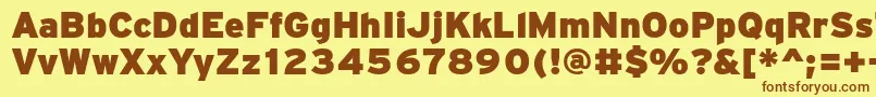 PftransitHeavyblack Font – Brown Fonts on Yellow Background