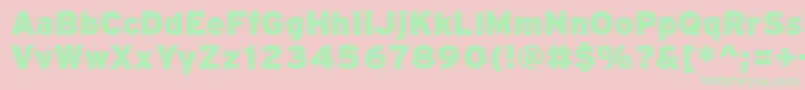 PftransitHeavyblack-Schriftart – Grüne Schriften auf rosa Hintergrund