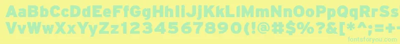 Fonte PftransitHeavyblack – fontes verdes em um fundo amarelo
