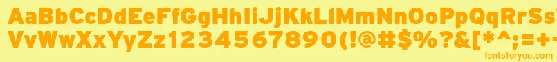 PftransitHeavyblack Font – Orange Fonts on Yellow Background