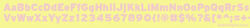 PftransitHeavyblack Font – Pink Fonts on Yellow Background