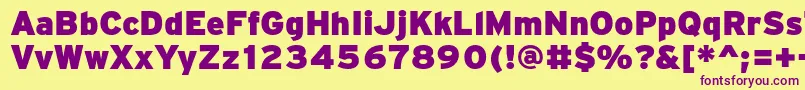PftransitHeavyblack Font – Purple Fonts on Yellow Background