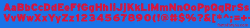 PftransitHeavyblack Font – Red Fonts on Blue Background