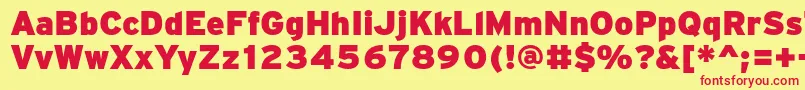 PftransitHeavyblack Font – Red Fonts on Yellow Background