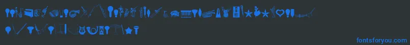 CornucopiaOfDingbatsEight Font – Blue Fonts on Black Background