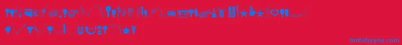 フォントCornucopiaOfDingbatsEight – 赤い背景に青い文字