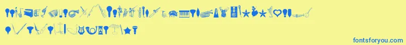 CornucopiaOfDingbatsEight Font – Blue Fonts on Yellow Background