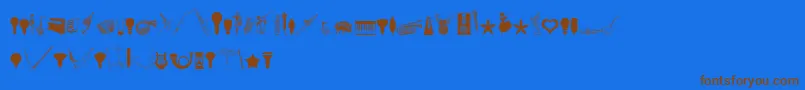 CornucopiaOfDingbatsEight Font – Brown Fonts on Blue Background
