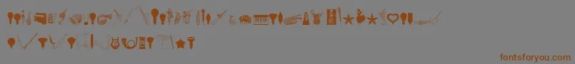 CornucopiaOfDingbatsEight Font – Brown Fonts on Gray Background