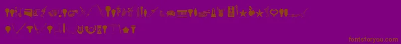 CornucopiaOfDingbatsEight-fontti – ruskeat fontit violetilla taustalla