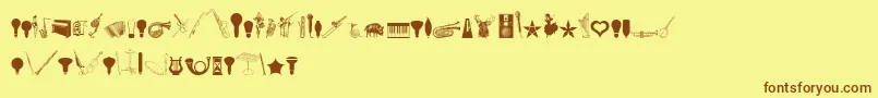 CornucopiaOfDingbatsEight Font – Brown Fonts on Yellow Background