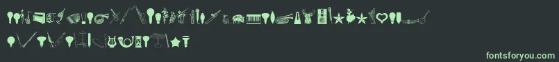 CornucopiaOfDingbatsEight Font – Green Fonts on Black Background